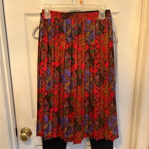 Vibrant Red and Purple A-Line Skirt‎